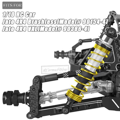 RC Shock Absorber Upgrades Part for 1/10 Jato 4X4 Brushless,Jato 4X4 VXL,Alloy Aluminium Shocks Front Rear,Replace #7462,Black - color: Black(4pcs)