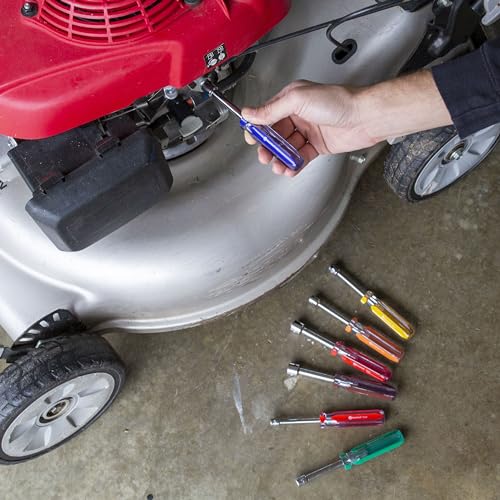 GreatNeck ND71 7-Piece Metric Nut Driver Set, Chrome Vanadium Steel Nut Drivers, Rust-Resistant Finish Nut Drivers Set, Acetate Nut Driver Handle, Color-Coded for Quick Identification - size: Metric