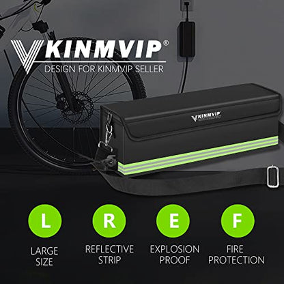 Lipo Battery Safe Bag Explosionproof, Large Capacity Fireproof Bag for Ebike Battery Charging and Storage