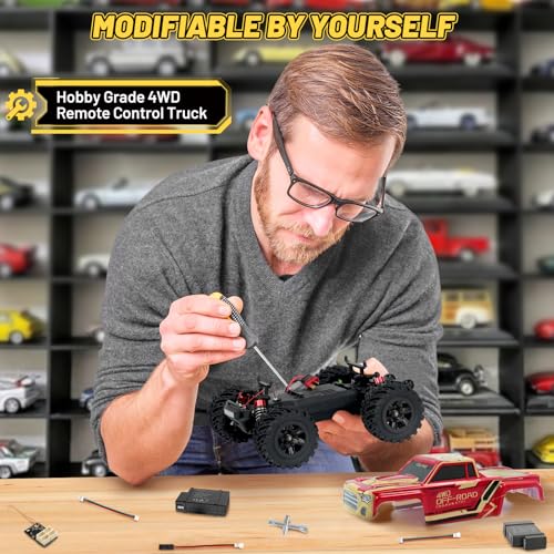JT20W-V2 1/20 Scale 4WD Brushless RC Car for Adults,45KPH High Speed Hobby RC Truck,4x4 Waterproof Off-Road Remote Control Electric Vehicle,All Terrain RTR Fast Buggy with 2 Lipo Batteries