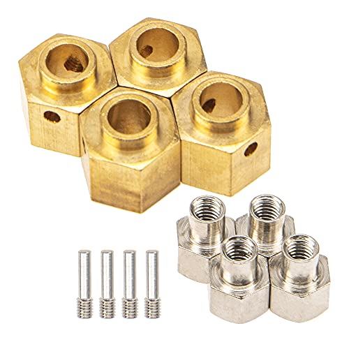 RC Hex Hub 12mm Brass Wheels Hex Drive Extension Adapter Counterweight Compatible with Axial SCX10 III AXI03007 RC Crawler