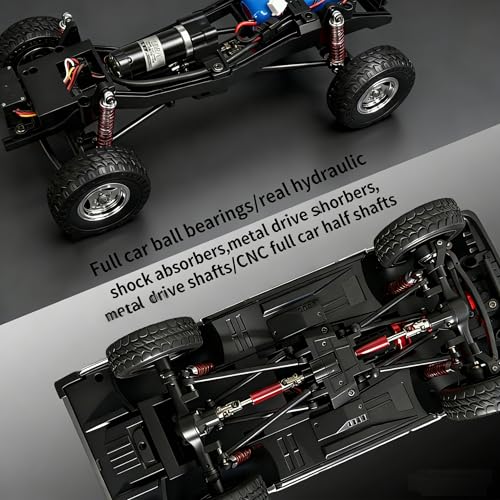 LD18401Pro 1:18 4WD RC Crawler, Sensorless Brushless Motor RC Off-Road Truck with Metal Axles & Hydraulic Shocks, 2.4G Full-Proportional Control RC Car for Hobbyists