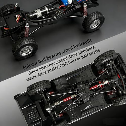 LD18401Pro 1:18 4WD RC Crawler, Sensorless Brushless Motor RC Off-Road Truck with Metal Axles & Hydraulic Shocks, 2.4G Full-Proportional Control RC Car for Hobbyists