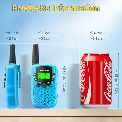 Walkie Talkies for Kids Rechargeable, 2000 mAH Last 3-4 Days 2 Way Radios Toys for 3-12 Year Old Boys Girls to Outside, Camping, Hiking Birthday Holiday Easter Basket Stuffers Presents - color: Rechargeable