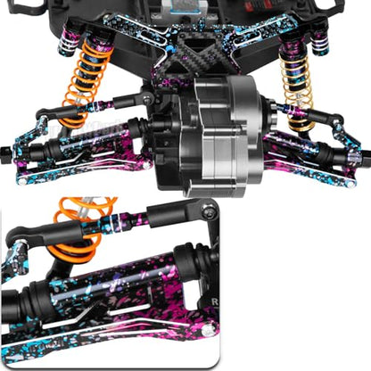 Drive Shaft Axles Upgrades Part for 1/10 Slash VXL 4X4 4WD Rustler VXL 4X4 4WD Stampede VXL 4X4 4WD,RC Steel #45 Front & Rear 4Pcs Driveshafts CVD w/Hex Hops Up,Colorful(Pink Blue Tone) - color: Colorful(pink Blue Tone) - (Axles)