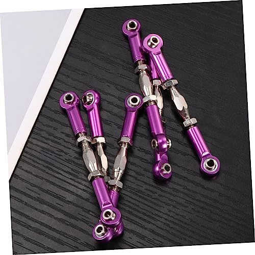 Kisangel 6pcs Upgradable Rc Car Parts Aluminum Turnbuckle Rod Linkage Heavy Duty Turnbuckles for Rc Truck Buggy Bolts Included - color: Purple