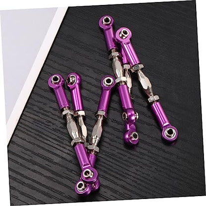 Kisangel 6pcs Upgradable Rc Car Parts Aluminum Turnbuckle Rod Linkage Heavy Duty Turnbuckles for Rc Truck Buggy Bolts Included - color: Purple