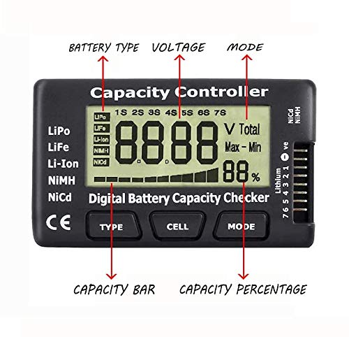 FLY RC Cellmeter 7 Digital Battery Capacity Checker Controller Tester Voltage Tester for LiPo Li-ion NiMH Nicd Battery