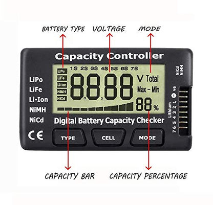 FLY RC Cellmeter 7 Digital Battery Capacity Checker Controller Tester Voltage Tester for LiPo Li-ion NiMH Nicd Battery