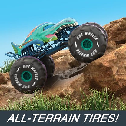 Hot Wheels RC Monster Trucks Mega-Wrex in 1:6th Scale, Extra Large Remote-Control Toy Truck, More Than 2ft Long - color: Multicolor
