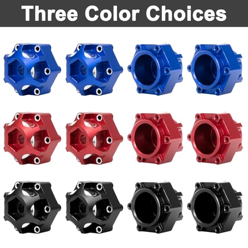 Hex Adapters for 1/10 Pro-Line Racing 6x30 to 12mm PRO633701 PL28 MX28 | 17.5mm Thickness, Aluminum Wheel Hex Hub Adapter Upgrade Parts, Red - color: Red 12mm
