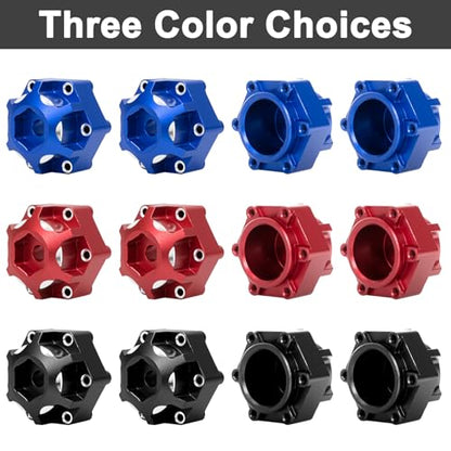 Hex Adapters for 1/10 Pro-Line Racing 6x30 to 12mm PRO633701 PL28 MX28 | 17.5mm Thickness, Aluminum Wheel Hex Hub Adapter Upgrade Parts, Red - color: Red 12mm