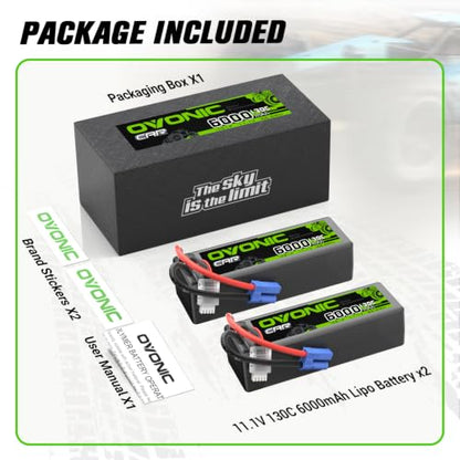 OVONIC 3S LiPo Battery 6000mAh 11.1V 130C RC Battery with EC5 Connector