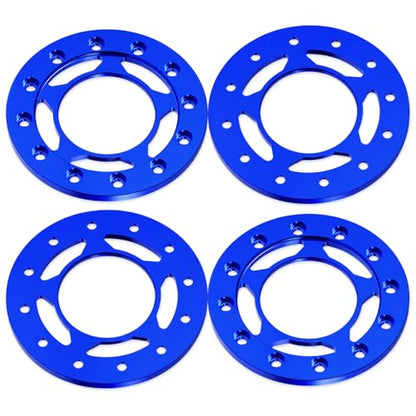 4PCS Aluminum 1.55" Beadlock Wheel Replacement Ring for AXIAL UTB18 D90 TF2 CC01 AX90069 MST JIMNY 1/10 RC Crawler Trail Truck Car (Blue) - color: Blue