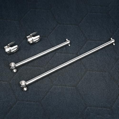 Titanium TC4 Center Drive Tri Tip Dogbone Upgrades Part for Arrma 8S 1/7 | Felony/Infraction/LimitlessF1,Thicker&Longer Durable Harden Steel Axles Center Dogbone Shaft ARA310941+ARA310942,2PCS-Silver - color: Center, size: 8S 1/7 Felony/Infraction/Limitle
