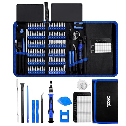 XOOL 140-in-1 Precision Screwdriver Set for Electronics Repair with 120 Magnetic Cr-V Bits, Electronics Tool Kit for Macbook, iPhone, Laptop, PC, Game Console, Tablet - size: 140 in 1