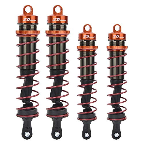 RC Shock Absorber, Oil Pressure Adjustable Metal Front Rear Damper for 1/8 Scale RC Cars Off-Road Racing High Speed Driving Hobbyist Use (Orange)