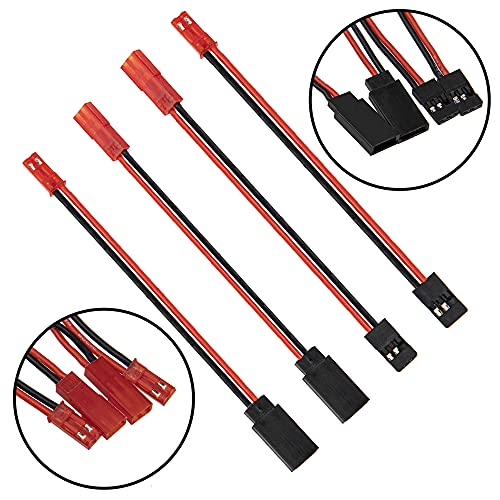 8Pcs JST Plug Y Splitter,JST to JR Male Female Wire Adapter JST Y-Harness Connectors Parallel Extension Cable Compatible with Traxxas TRX-4 RC Crawler Receiver ESC Winch Cooling Fan Led Lights
