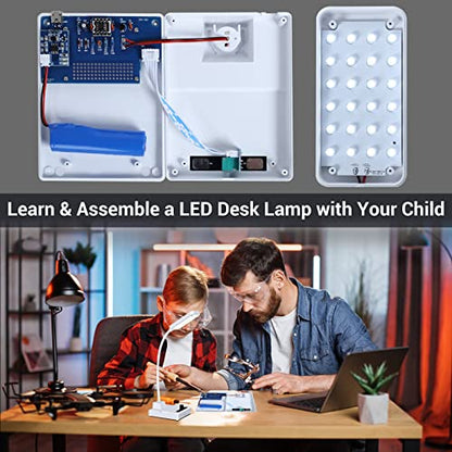 MIOYOOW LED Desk Lamp Soldering Kit with Adjustable Brightness for Students | DIY Rechargeable Gooseneck Desk Light Kit, Electronics Project, Soldering Practice Kit for School Learning and Daily Use