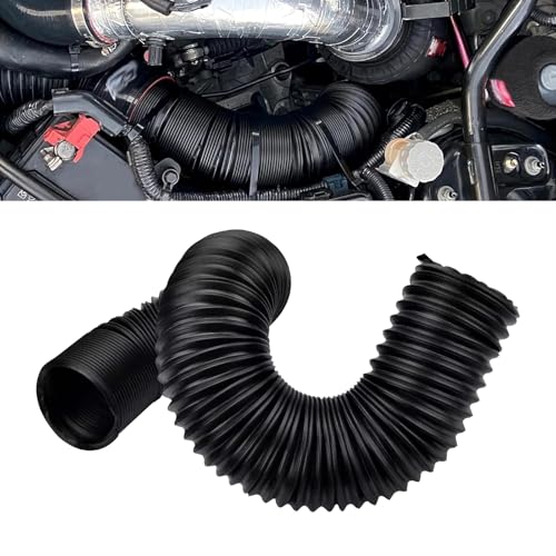 Air Intake Pipe, Retractable Flexible Air Guide Hose, High Temperature Resistant Modified Intake System Accessories, for Most Cars Trucks (Black #76 mm) - size: 1 PC #76 mm
