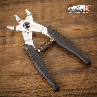 Super B Bike Master Link Pliers - 2 in 1 Bicycle Chain Tool for Quick Link Removal - Compatible with Shimano Sram KMC Chain (TB-3323)