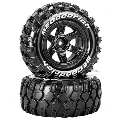 RC Wheels and Tires Off Road Monster Truck TRX E-REVO Summit HPI SAVAGEGT-2XS REDCAT Volcano-16 for 1/12 1/14 1/16 E-REVO RC 16208 16209 16210,Rc Plastic Wheels,Black - color: Black- (Rc Wheels Tires)