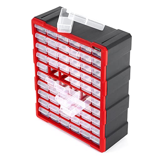 Small Parts Organizer for Hardware & Screws | 60 Removable Bins with Dividers | Wall Mount or Desktop Craft & Lego Storage Cabinet | 19” x 15” x 6” BX08-4016 - style: 60 Drawers