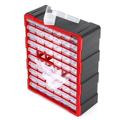 Small Parts Organizer for Hardware & Screws | 60 Removable Bins with Dividers | Wall Mount or Desktop Craft & Lego Storage Cabinet | 19” x 15” x 6” BX08-4016 - style: 60 Drawers