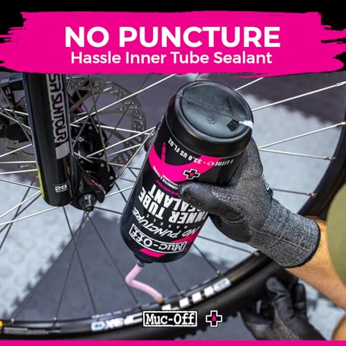 Muc-Off No Puncture Hassle Inner Tube Sealant 1Liter (Pack of 2) | Easy-to-Install Puncture Protection for Inner Tubes | Seals Holes Up to 4mm | Compatible with Presta & Schrader - size: 1L (Pack of 2)