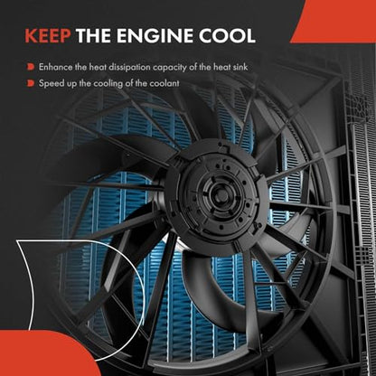 A-Premium Engine Radiator Cooling Fan Assembly with Brushless Motor | Compatible with Select Chevrolet Models - Malibu 2021-2022 2.0L - Replace# 84523874