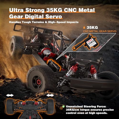 Hosim 6S RTR 1/8 Brushless Fast RC Cars for Adult Fast 60mph, Mojarco Professional Hobby Grade Short Course RC Truck 4x4 Off Road, Electric High Speed Remote Control Car Waterproof Monster Trucks