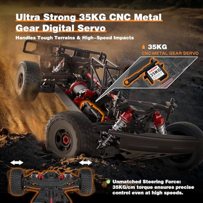 Hosim 6S RTR 1/8 Brushless Fast RC Cars for Adult Fast 60mph, Mojarco Professional Hobby Grade Short Course RC Truck 4x4 Off Road, Electric High Speed Remote Control Car Waterproof Monster Trucks
