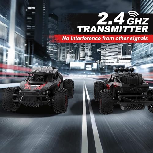 Remote Control Car 2.4GHz High Speed 25 km/h Off-Road RC Car 1:16 Two Rechargeable Batteries & 70+ Min Playtime Remote Control Monster Truck Gift for Kids and Adults | Off-Road RC Car 1:16 Two Rechargeable Batteries & 70+ Min Playtime RC Monster Truck Gif