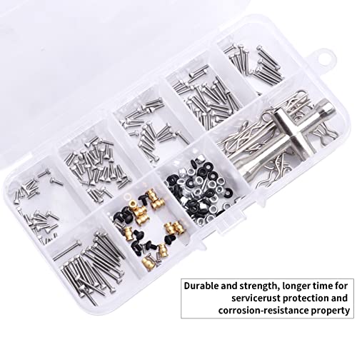 276Pcs RC Screw Kit RC Repair Tool Set for Hardware Fasteners for Axial SCX24 1/24 RC Crawler Truck Deadbolt C10 Jeep Betty