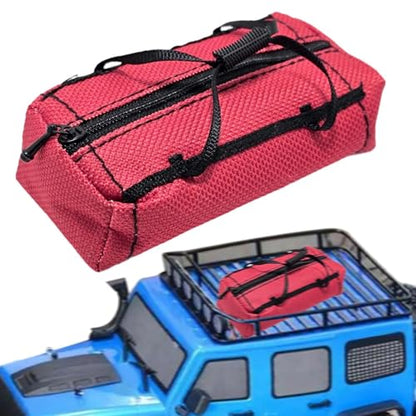 DYNWAVE RC Luggage Carrying Bag Miniature Sports Travel Bag Sturdy Spare Part Lightweught Realistic for 1:10 RC Crawler Car Ornament, Red