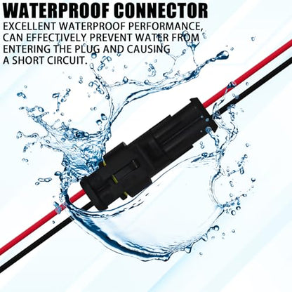 2 Pin 18 AWG Waterproof Electrical Wire Connector Kit, Push-in Quick Wire Connector with Male/Female Plugs & 10cm Pigtails, 1.5mm Series Terminal Plug for Car, Truck, Boat (5 Pack) - size: 2 Pin-5pack