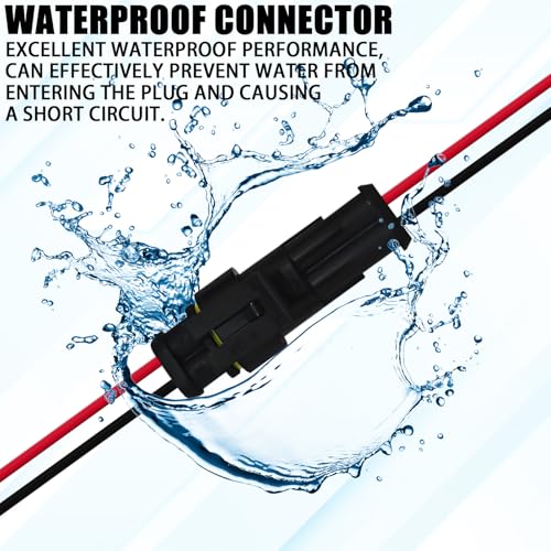 2 Pin 18 AWG Waterproof Electrical Wire Connector Kit, Push-in Quick Wire Connector with Male/Female Plugs & 10cm Pigtails, 1.5mm Series Terminal Plug for Car, Truck, Boat (5 Pack) - size: 2 Pin-5pack