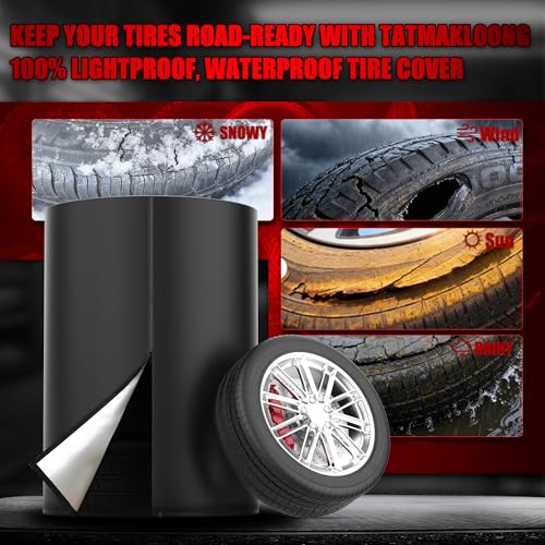 Tire Covers for Storage Outdoor, 420D Waterproof with Zipper Drawstring Lock, Universal Truck RV Trailer Tire Storage, All Season (Holding 4 Tires Within 32 Inch Diameter) - size: 420D 33 inch Diameter x 47inch H