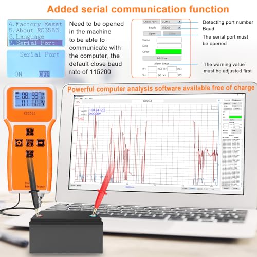 Battery Tester, 200Ω 100V Portable Battery Internal Resistance Voltage Tester 3-Digit Display Battery Tester High-Precise True Four-Wire AC Lithium Lead-Acid Lithium Battery Detector