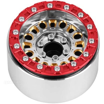 1.9 Brass Beadlock Wheel Rim for 1/10 SCX10 SCX10 II 90046 SCX10 III AXI03007 SCX10 Pro TRX4 TRX6 Gen7/8 D90 VS4-10 MST CFX RC Crawler Car,Brass Beadlock & Aluminum Deep Dish Rim,Silver - color: Silver - (4pcs Rim)
