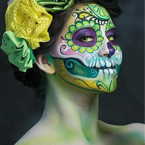 Go Ho Pastel Green Face Body Paint,Pastel Green Makeup Water Based Face Paint and Body Paint for Airbrush Makeup Special FX, Cosplay, and Halloween Make up - color: Pastel Green