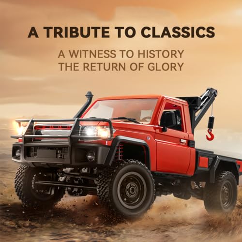 RC Truck 1/12 RC Rock Crawler 4x4 Remote Control Pickup Off Road RTR 2.4GHz All Terrain Proportional Throttle Steering for Adult MN-82T - color: Red