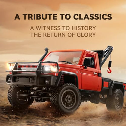RC Truck 1/12 RC Rock Crawler 4x4 Remote Control Pickup Off Road RTR 2.4GHz All Terrain Proportional Throttle Steering for Adult MN-82T - color: Red
