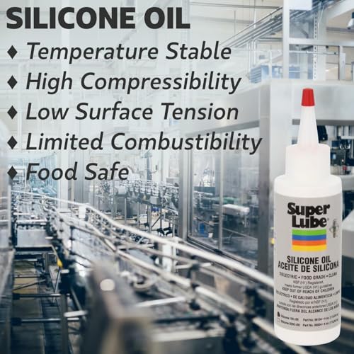 Super Lube Silicone Oil High & Low Temp CST (Clear, 4oz Bottle) | NSF Certified Food Grade & Clean | High and Low Temp Stable - size: 100 cSt - 4 oz Bottle