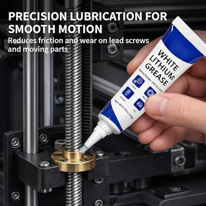 6-Pack 3D Printer Grease Lubricant for Gears Parts, Multi-Purpose Lubricant Grease for FDM 3D Printer Parts, Gears, Guide Rails and Lead Screws, Smooth Motion Support, Low Odor Grease Paste, 10g × 6 - style: 3D Printer Grease 10g x 6