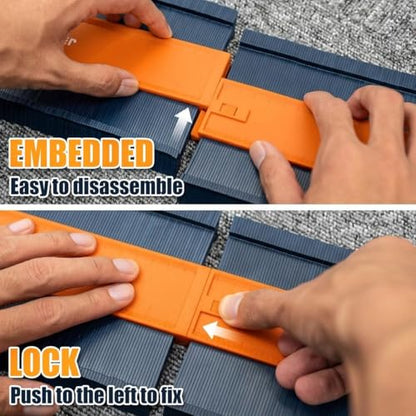 Saker Connection Profile Gauge-Adjustable Lock -Precisely Copy Irregular Shape Duplicator -Irregular Welding Woodworking Tracing - Must Have Tool for DIY Handyman, Construction - style: Connectable Orange and Blue（10+10inch）