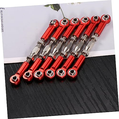 6pcs Aluminum Turnbuckle Rod Linkage for Rc Car Steering Tie Rods Machined Easy Install Epxhsp Racing Hpi Truck Buggy Upgrade Parts - color: Red
