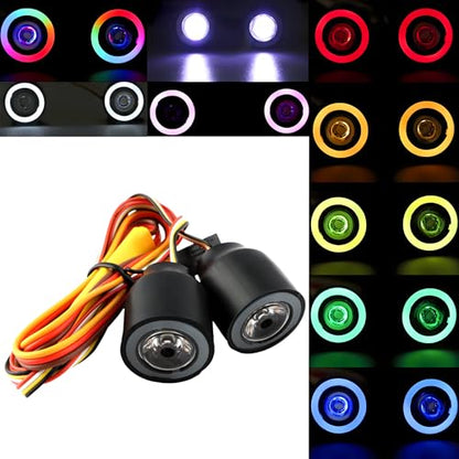 IP6 Waterproof LED Light Kit Headlights Angel Eyes with 12 Modes for TRX-4 SCX10 RC4WD 1/10 RC Climbing Rock Crawler Flat Run Short Card Model Car