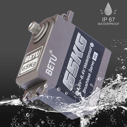 65KG Servo Motor High Torque Metal Gear for 1/6 1/8 1/10 1/12 RC Car | Waterpoof, Brushless Servo, Standard Size, Quiet, Great digital Servo for RC Robot Boat