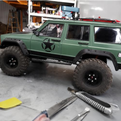 1/10 RC Crawler Hard Body Shell Kit – 313mm Wheelbase Cherokee-Style Body for Axial SCX10 / SCX10 II (90046/90047) & TRX4 (Army Green) - color: Army Green